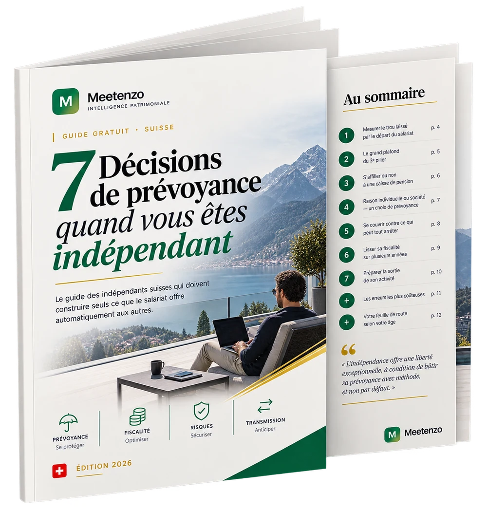 Couverture du guide 7 décisions de prévoyance quand vous êtes indépendant