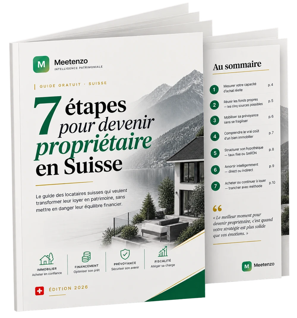 Couverture du guide 7 étapes pour devenir propriétaire en Suisse